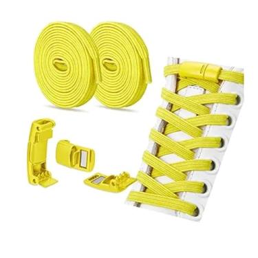 Imagem de Lock Shoe Laces Elastic No Tie Shoelaces Sneakers Shoelace Kids Adult Rubber Band Laces One Size Fits All Shoes(YELLOW)