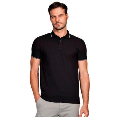 Imagem de Camisa Polo Aramis 4 Frisos Ve25 Preto E Cinza Masculino