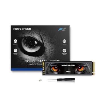 Imagem de MOVE SPEED Unidade de estado sólido interna HB7450 de 4 TB para PS5 com dissipador de calor TLC NAND, SSD PCIe 4.0 NVMe M.2 - até 7450 MB/s, expansão de armazenamento 3D NAND, compatível com PS5