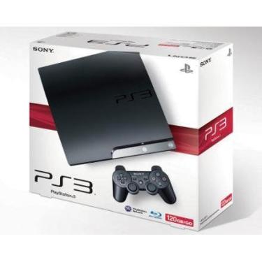 Imagem de Console Ps3 Slim 120Gb Standard + 5 Jogos Cor Charcoal Black