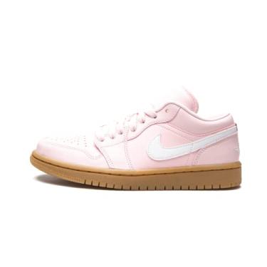 Imagem de Nike T nis de basquete feminino Air Jordan 1 Low UNC, Goma rosa rtico/branco claro Br, 8