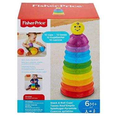 Imagem de Potinhos Empilhar e Rolar Fisher Price, Mattel, Amarelo