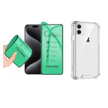 Imagem de Kit Capinha Capa Antishock + Película Ceramica 9D Para Iphone 16 Plus 6.7