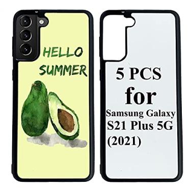 Imagem de 5 peças de capa de telefone em branco de sublimação compatível com Samsung Galaxy S21+ Plus 5G (2021), 2 em 1 2D borracha macia TPU em branco DIY capa de telefone personalizada capa de telefone prensa
