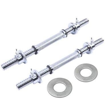 Imagem de Barra Halter Maciça 40cm Recartilhada Com Rosca Par Yangfit