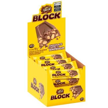 Imagem de Caixa 20x38g Chocolate Chock Block C/ Amendoim Barra - Arcor