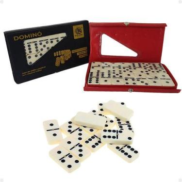 Imagem de Jogo De Domino Profissional De Osso Estojo Com 28 Peças - SQ Comércio