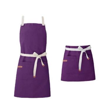 Imagem de Avental Roxo Açai Cintura Algodao Cafeteria Sorveteria 2un - CASACHA