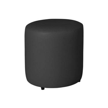 Imagem de Puff Redondo 40cm X 40cm X 40cm Courino sem Rodizios Preto