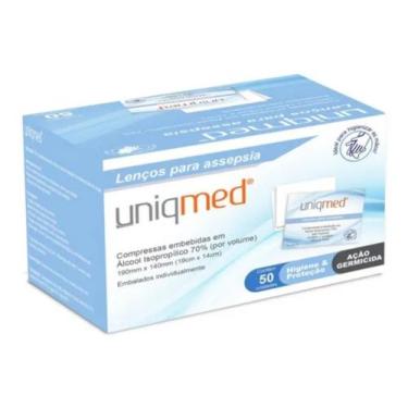Imagem de Lenco Umedecido Para Assepsia 19 X 14cm C/ 50 Un - Uniqmed