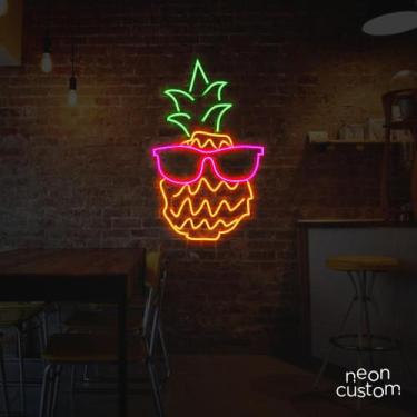 Imagem de painel letreiro led Neon Abacaxi Tropical decoracao festa bar - Neon C