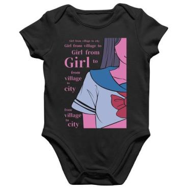 Imagem de Body Bebê Algodão Girl From Village To City - Foca na Moda, Preto, M