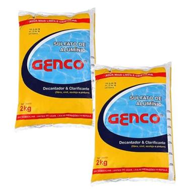 Imagem de 2 Sulfato Alumínio Decantador Piscinas Genco total 4kg