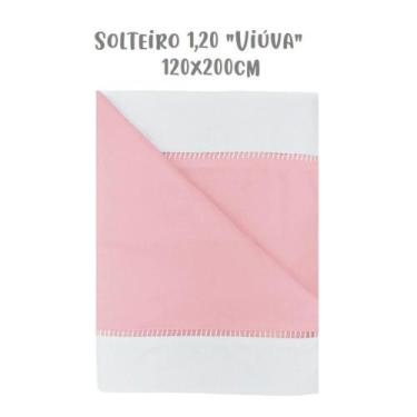 Imagem de Jogo de Lençol 3 Peças Solteiro Viúva 1,20 Ponto Palito Rosa Arrumadin