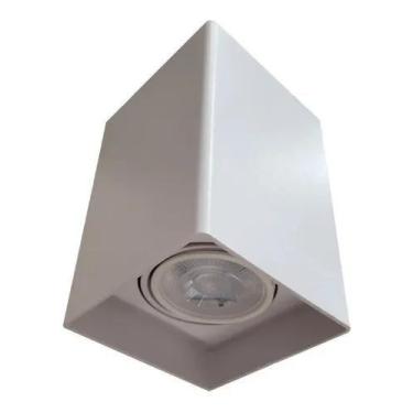 Imagem de Spot Sobrepor Quadrado P/ Lâmpada Dicroica Gu10 Mr16 Bivolt Branco - D