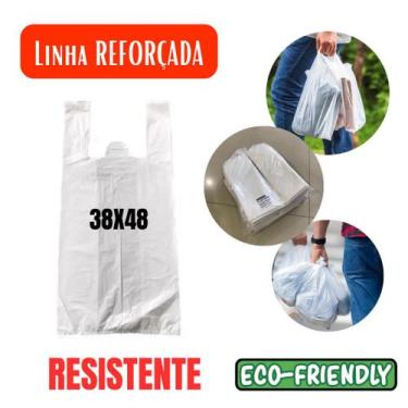 Imagem de Sacola Plástica Leitosa Reforçada 38x48 c/3 Kg Media - Plastimpel