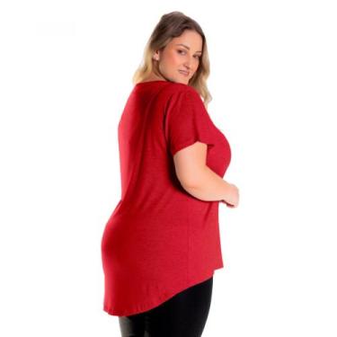 Imagem de Blusa Feminina Plus Size Mullet 1126 - Mulher Única, Bordô, G4