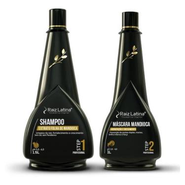 Imagem de Kit Mandioca Shampoo 1,5l E Máscara Capilar 1l Raiz Latina Profissiona
