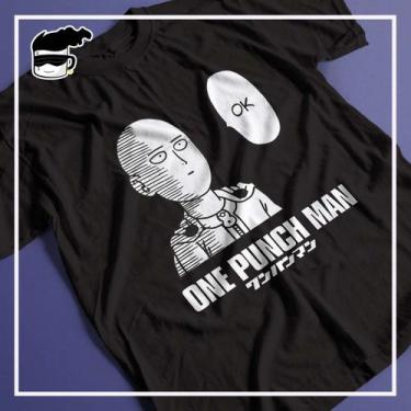 Imagem de Camiseta Saitama Anime One Punch Man Unissex - Kamisetas Otaku, Preto,