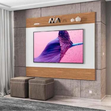 Imagem de Painel para tv quasar 1,58 casa d branco/noce - Village Móveis