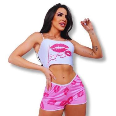 Imagem de Kit 6 Short Doll Pijama Estampado Baby Doll Jade de Calor - Luega Moda