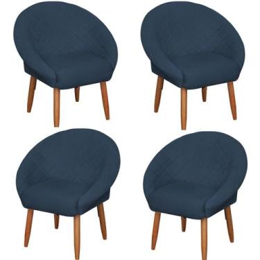 Imagem de Kit 4 Poltronas Ibiza para Sala de Espera Decorativa Cadeira Estofada 