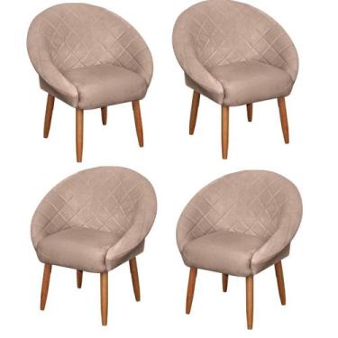 Imagem de Kit 4 Poltronas Ibiza para Sala de Espera Decorativa Cadeira Estofada 
