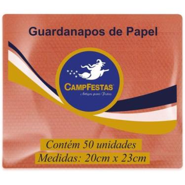 Imagem de Guardanapo De Papel Laranja 20x23cm 50f Campfestas Pacote