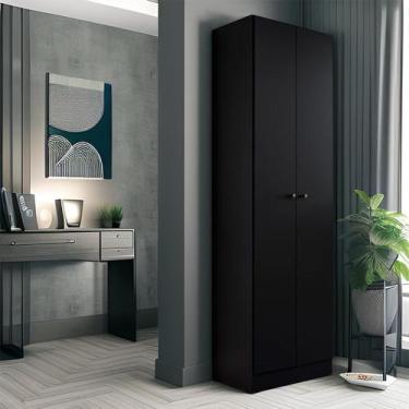 Imagem de Armário Multiuso Thuir 2 PT Preto - Mobly