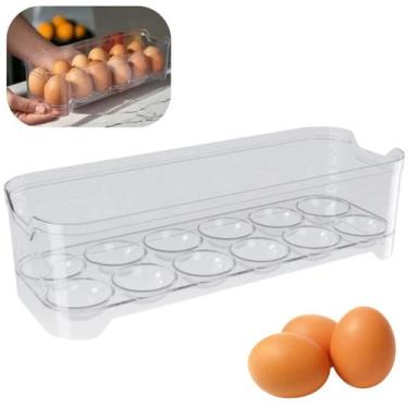 Imagem de Porta Ovos Bandeja Empilhável Organizador p/ Geladeira 12 Ovos UZ