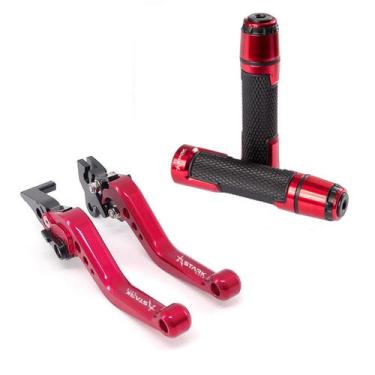 Imagem de Kit Manete E Manopla Pegasus Stark Race Moto Yamaha Mt 03, Vermelho