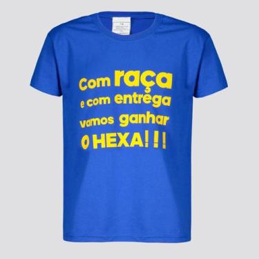 Imagem de Camisa Brasil com Raça Infantil Azul - Licenciados, 11  ANOS