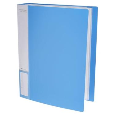 Imagem de M&G Fichário de 100 bolsos com mangas de plástico PP A4 (azul), pasta de portfólio de arte com protetores de folha transparentes, exibe 200 páginas para organizar documentos, 310 x 235 x 60 mm