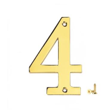 Imagem de 1 peça de números de casa de metal de 7 cm com parafusos M2 números de caixa de correio de liga de zinco sólido para fora, números de endereço 3D para casa, apartamento, escritório, quarto de hotel