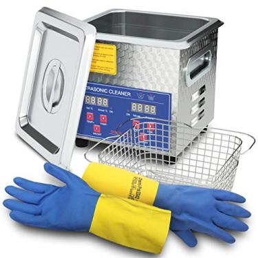 Imagem de Dareflow Limpador De Peças Ultrassônico 200 W Aquecido 2L(Capacidade De Líquido De 1,5 L) Para Pequenos Carburadores, Injetores, Armas, Balas, Latão E Joias, Banho Ultrassônico Profissional De Aço Ino