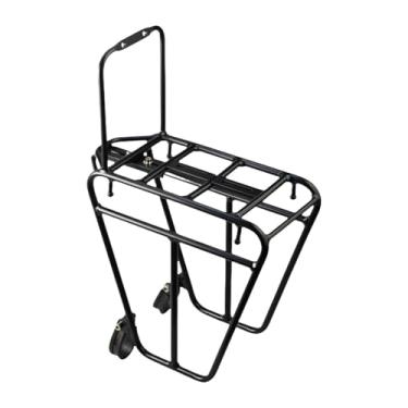 Imagem de Vaveren Rack de bagagem frontal de bicicleta, suporte de bagagem de metal, carga máxima de 25 kg/55 lbs, bolsa de bagageiro, prateleira de bagagem para