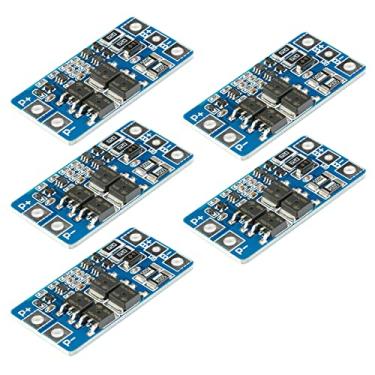Imagem de JESSINIE 5 peças 2S 10A placa de proteção 7,4V 8,4V 10A placa de proteção de bateria de lítio placa de proteção PCB para célula de bateria de lítio com função de equilíbrio módulo de proteção de