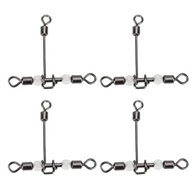 Imagem de 10 pçs/conjunto de gira de pesca em forma de T, linha C-Ross, giros de guindaste, linha de cruzes, giros de rolamento, conector de 3 vias, giros de gancho, conector de linha de isca de pesca luminosa conector de pesca (#1)
