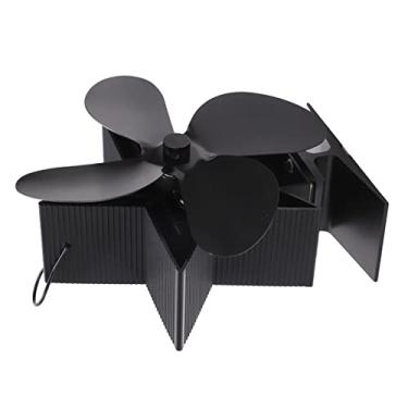 Imagem de Ventilador de Fogão a Lenha, Ventilador de Fogão Movido a Calor de 4 Lâminas para Madeira, Toras, Baixo Ruído Ventilador de Fogão a Lenha Movido a Calor Operação Silenciosa