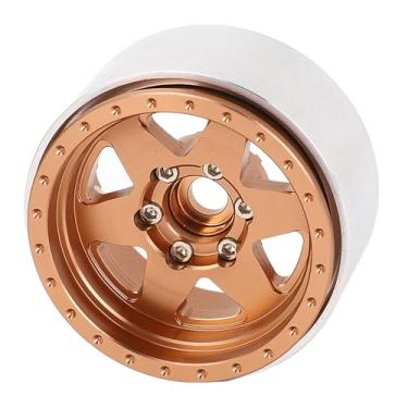 Imagem de Cubos de Roda de Escalada de Liga de Alumínio Leve de 4 Pces, Jantes de Roda de Metal Rc Substituição para Carros Scx10 Rc & Reboques de Escalada (Marrom)