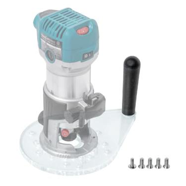 Imagem de POWERTEC Placa de base deslocada para ferramenta de perfil de borda de roteadores de acabamento - Serve para modelos listados de Bosch, DeWalt, Makita, Porter-Cable, Ryobi, Milwaukee, Ridgid - Subbase