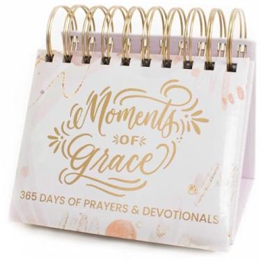 Imagem de bloom daily planners x Writefully His Undated Perpetual Desk Easel - Calendário de mesa de mesa inspirador religioso - Page a Day - (13,3 cm x 14 cm) - Moments of Grace