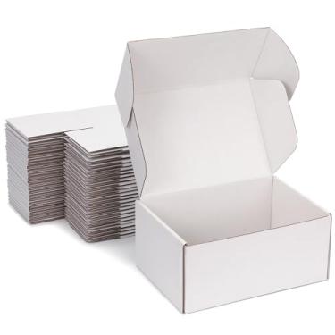 Imagem de Yidomto Conjunto de Caixas de Remessa de 8x6x4", 25 Caixas de Papelão Ondulado Branco- para Suprimentos de Embalagem de Pequenas Empresas, Caixas de Embalagem, Caixas de Presente e Caixas de Correio