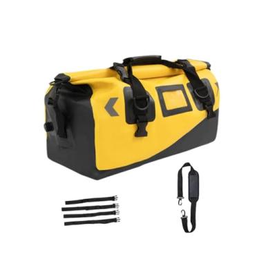 Imagem de Vaveren Bolsa de cauda de motocicleta Bolsa de selim à prova d'água Resistente à água com alças Bolsa de assento traseiro portátil versátil Bolsa de bagagem, Amarelo 46L