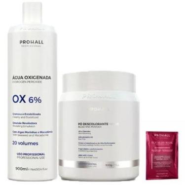 Imagem de Kit Descoloração Pó Ultra Clareador Branco e Ox 20 Prohall