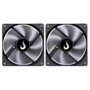 Imagem de Kit 2 Cooler Fan Rise Mode 120mm 12v Preto - RM-BK-01-FB