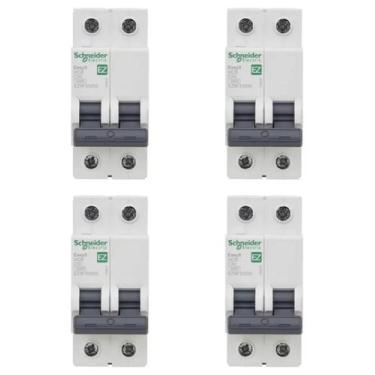 Imagem de 4 Disjuntores 63A Schneider Bipolar Curva C 3kA DIN