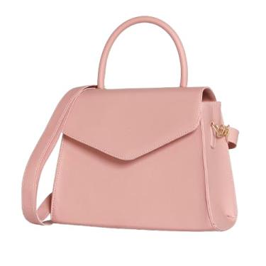 Imagem de Bolsa Feminina Estruturada de Mão e Transversal (Rosa)