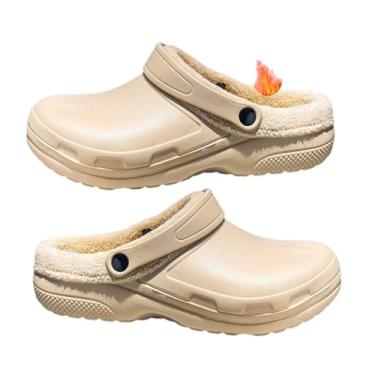 Imagem de Sapatos Masculinos De Chef Largos, Moda Inverno Quente Algodão À Prova De Água Segurança De Óleo Sapatos De Cozinha De Trabalho, Tamancos De Chef Internos E Externos, Para Restaurante(Khaki,47 EU)