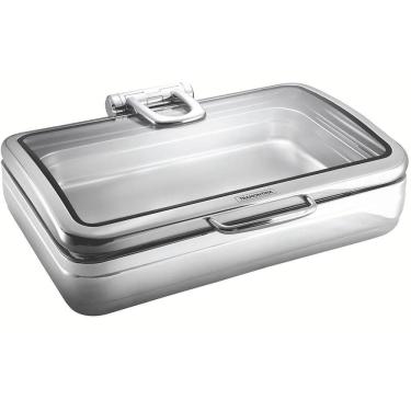Imagem de Rechaud Tramontina Banho Maria Retangular em Inox com Tampa Basculante e Cuba GN 1/1 9,06 L 61026010